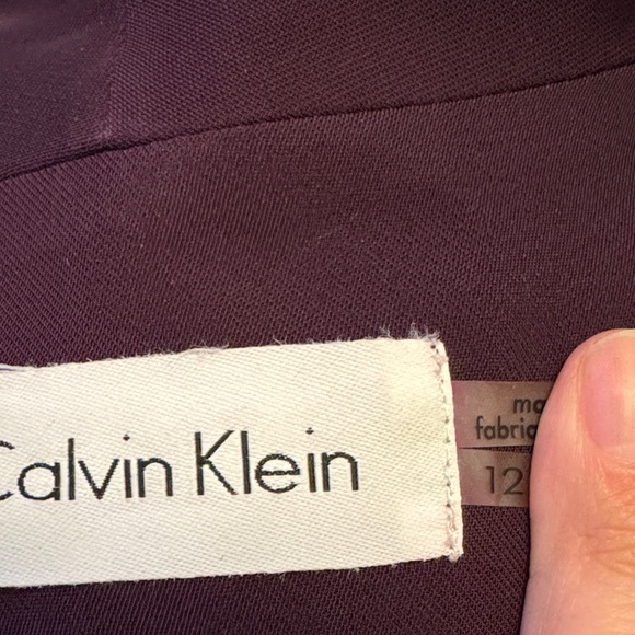 Calvin Klein Classic Purple Belted Blazer Wrap Jacket Size 12 with Gold Hardware - Picture 10 of 10